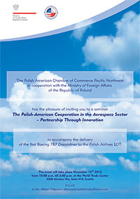 A printed invitation from the Polish American business association
