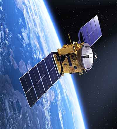 a satellite in space