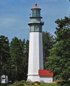 A lighthouse in Westport, Washington, Grays Harbor County.