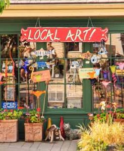 A quaint shop in Island County, Washington selling local art.
