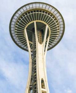 The iconic Space Needle in Seattle, Washington, King County's county seat.