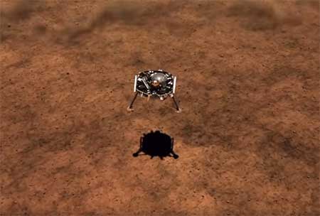 NASA's InSight Lander touches down on the surface of Mars.