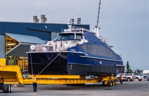 A new hydrogen powered ferry is readied for launch