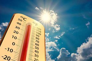 A temperature gauge hits 125 in the sun.