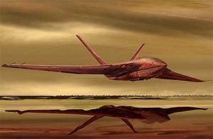 A rendering of a possible reconassaince plane destined for Saturn's moon, Titan.