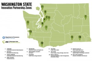 Map of Innovation Partnership Zones in Washington State in 2015