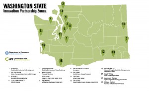 A map of the 2015 Washington State Innovation Partnership Zones