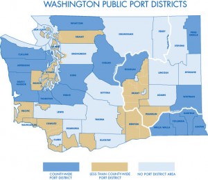 A map of Washington's public port disctricts