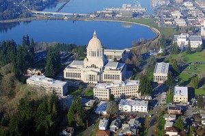 An overhead view of the legislative campus in Washington's capital