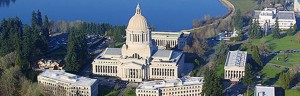 An aerial view of Washington's State Capitol