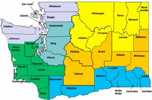 Map of Washington State's counties
