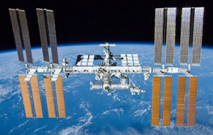 The International Space Station above the earth