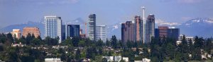 The business skyline of downtown Bellevue, Washington.