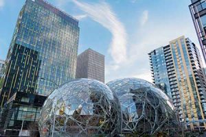 Amazon's Spheres, outside of Amazon's Seattle headquarters.
